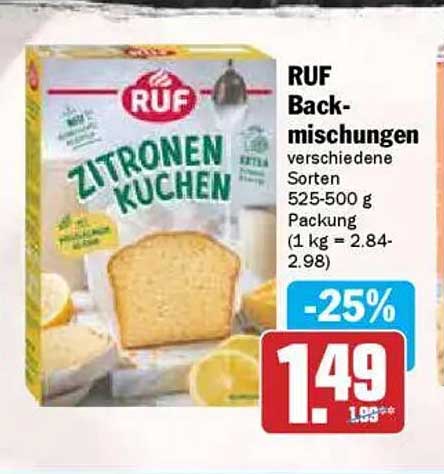RUF Backmischungen Zitronen Kuchen 525-500 g