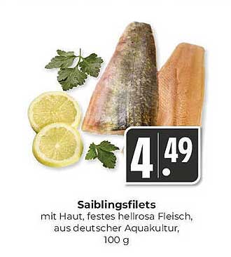 Saiblingfilets mit Haut, festem hellrosa Fleisch, aus deutscher Aquakultur, 100 g