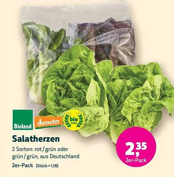 Salatherzen 2er-Pack (rot/grün oder grün/grün) aus Deutschland
