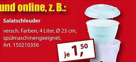 Salatschleuder, 4 Liter, Ø 23 cm, spülmaschinengeeignet