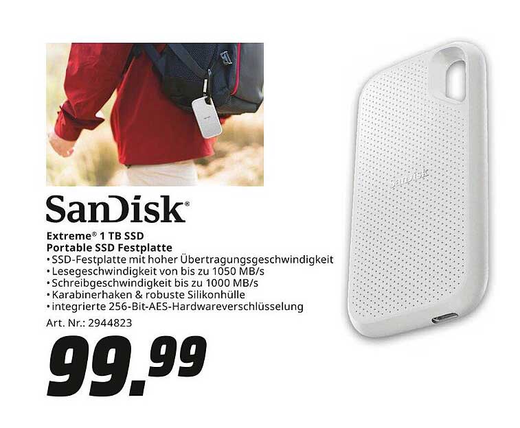 SanDisk Extreme® 1 TB SSD Portable Festplatte