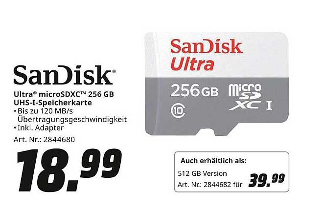 SanDisk Ultra microSDXC 256 GB UHS-I-Speicherkarte
