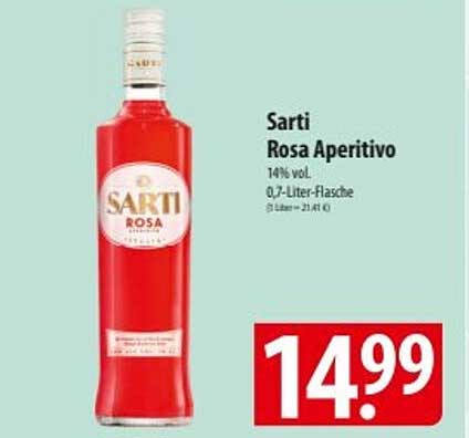 Sarti Rosa Aperitivo 0,7-Liter-Flasche