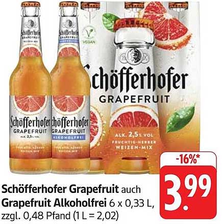 Schöfferhofer Grapefruit 6 x 0,33 L