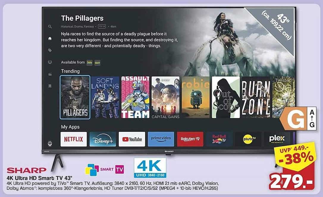SHARP 4K Ultra HD Smart TV 43"