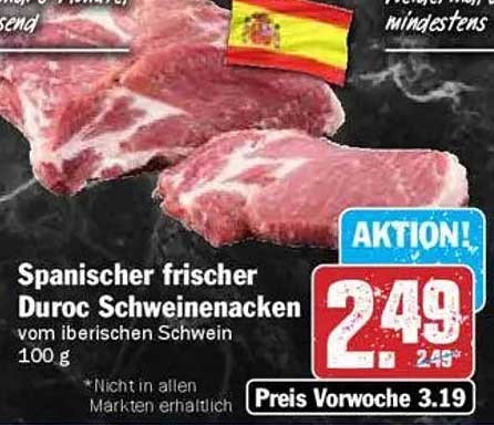Spanischer frischer Duroc Schweinenacken vom iberischen Schwein
