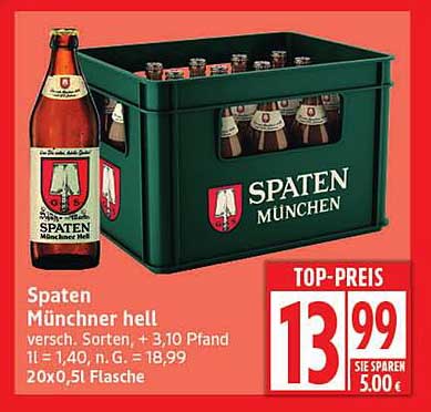 Spaten Münchner hell 20x0,5L Flasche