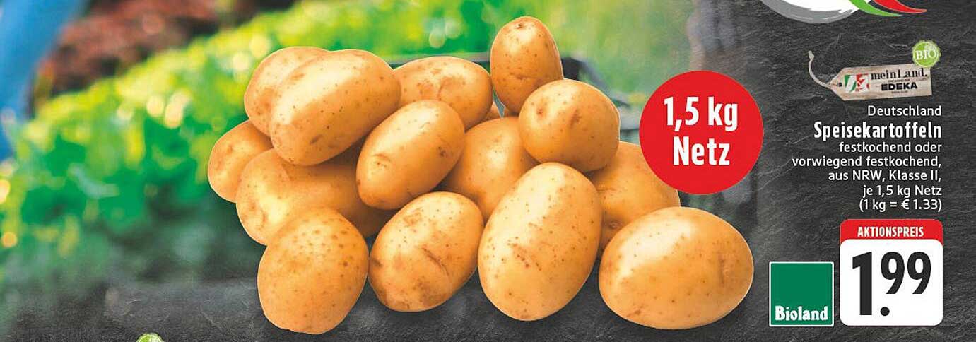 Speisekartoffeln festkochend oder vorwiegend festkochend, 1,5 kg Netz
