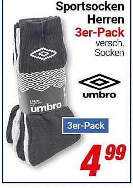 Sportsocken Herren 3er-Pack - Umbro