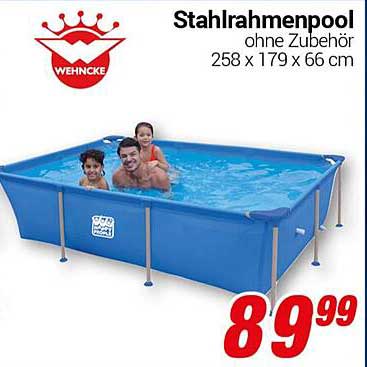 Stahlrahmenpool ohne Zubehör 258 x 179 x 66 cm