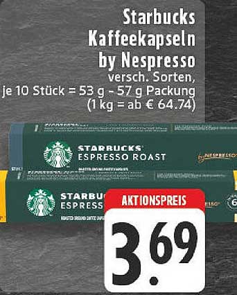 Starbucks Kaffeekapseln by Nespresso - verschiedene Sorten