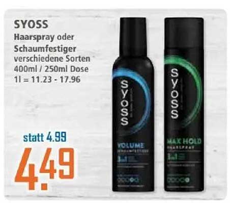 SYOSS Haarspray oder Schaumfestiger verschiedene Sorten 400ml / 250ml Dose