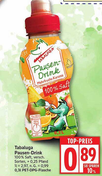 Tabaluga Pausen-Drink Mehrfrucht-Karotte 0,3 L