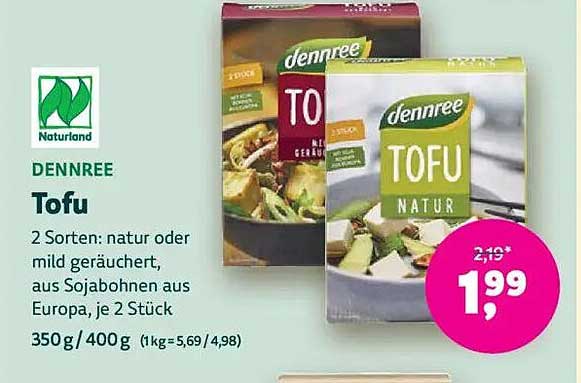 Tofu von Dennree – natur oder mild geräuchert