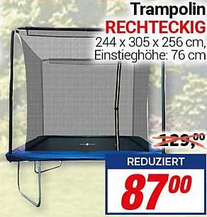 Trampolin RECHTECKIG 244 x 305 x 256 cm, Einstiegshöhe: 76 cm
