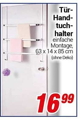 Tür-Handtuchhalter einfache Montage, 63 x 14 x 85 cm (ohne Deko)
