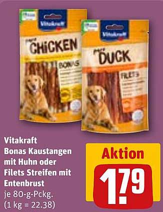 Vitakraft Bonas Kaustangen mit Huhn oder Filets Streifen mit Entenbrust