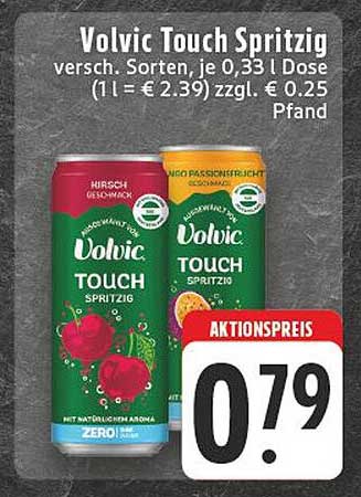 Volvic Touch Spritzig - Verschiedene Sorten, 0,33 L Dose