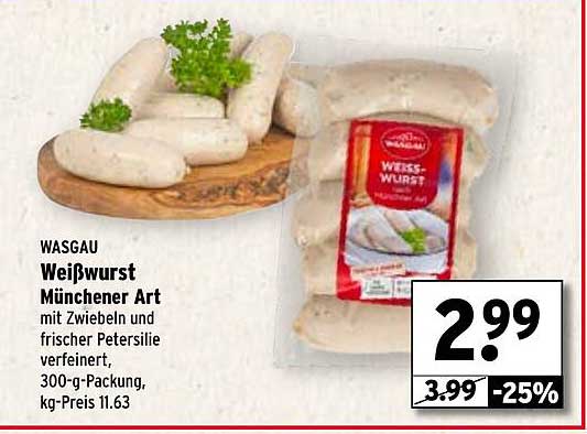 WASGAU Weißwurst Münchener Art