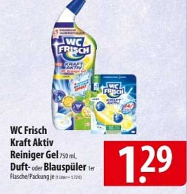 WC Frisch Kraft Aktiv Reiniger Gel 750 ml, Duft- oder BlauSpüler 1er