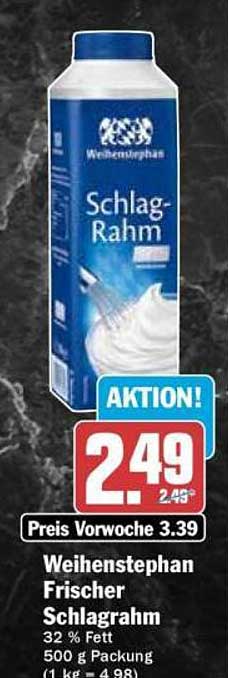 Weihenstephan Frischer Schlagsahne 500 g