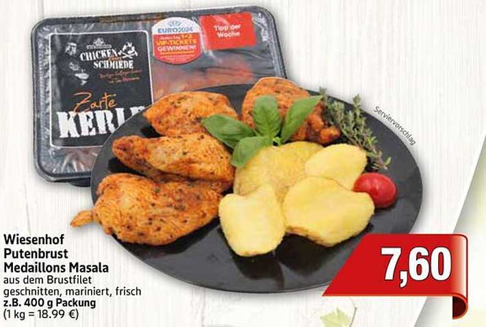 Wiesenhof Putenbrust Medaillons Masala 400 g
