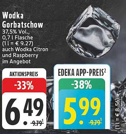 Wodka Gorbachow 0,7 l Flasche - Aktion vom E-Center