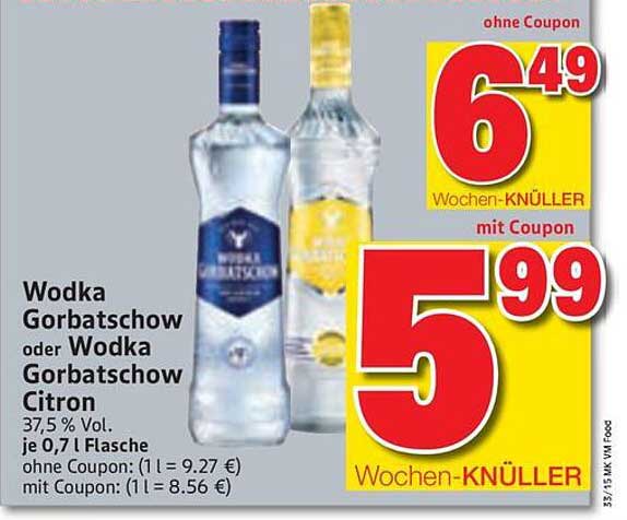 Wodka Gorbatschow oder Wodka Gorbatschow Citron 0,7 l Flasche
