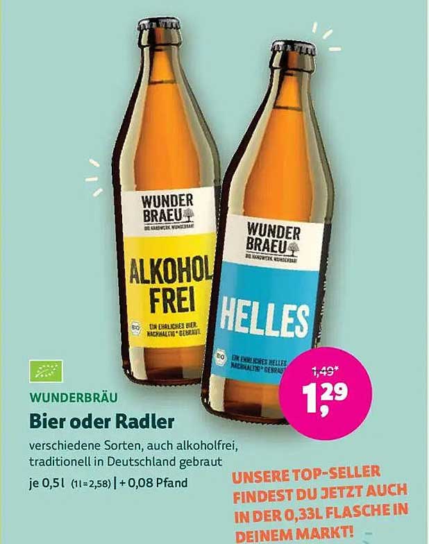 WUNDERBRÄU Bier oder Radler