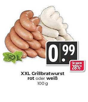 XXL Grillbratwurst rot oder weiß