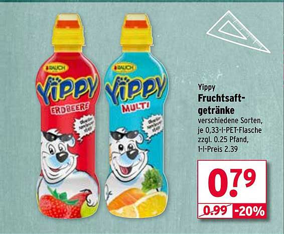 Yippy Fruchtgetränke - Erdbeere & Multi