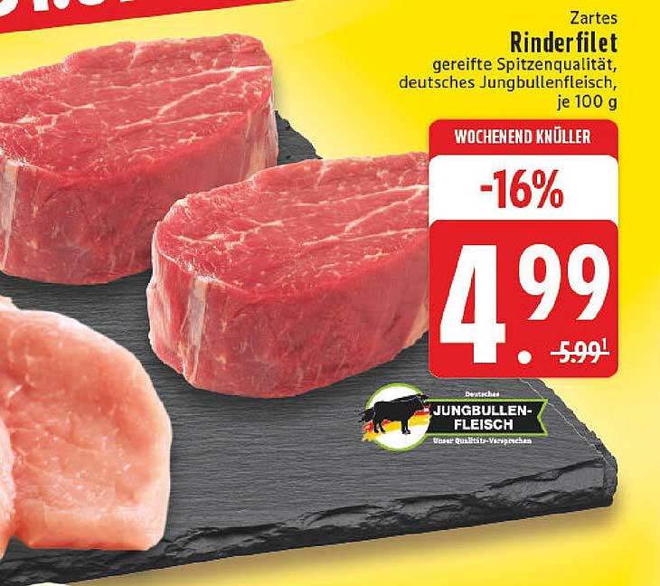 Zartes Rinderfilet - gereifte Spitzenqualität, deutsches Jungbullenfleisch, je 100 g