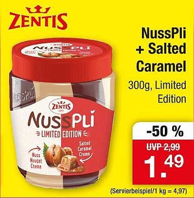 Zentis NussPli + Salted Caramel 300g, Limited Edition