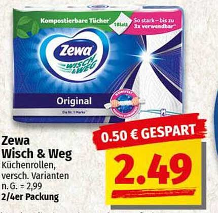 Zewa Wisch & Weg Küchenrollen, 18 Blatt