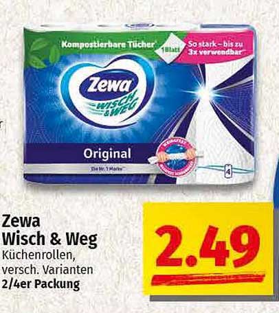 Zewa Wisch & Weg Küchentücher - 2/4er Packung
