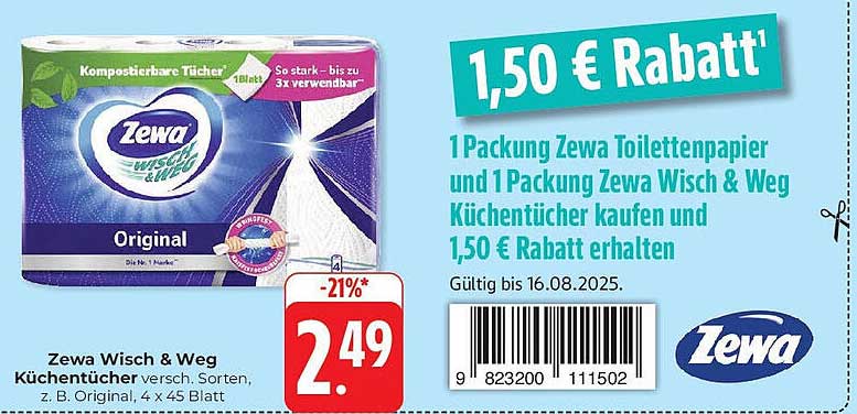 Zewa Wisch & Weg Küchentücher – Original