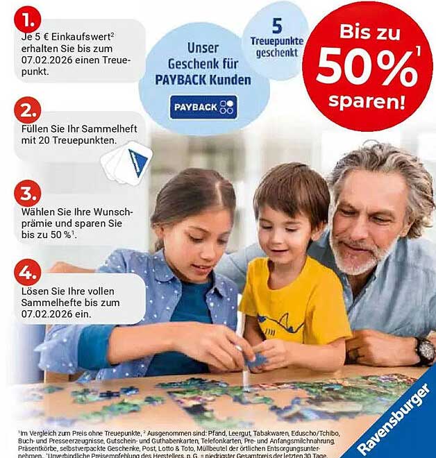 5 Treuepunkte geschenkt für PAYBACK Kunden!