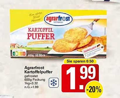 Agrarfrost Kartoffelpuffer gefrostet 600g