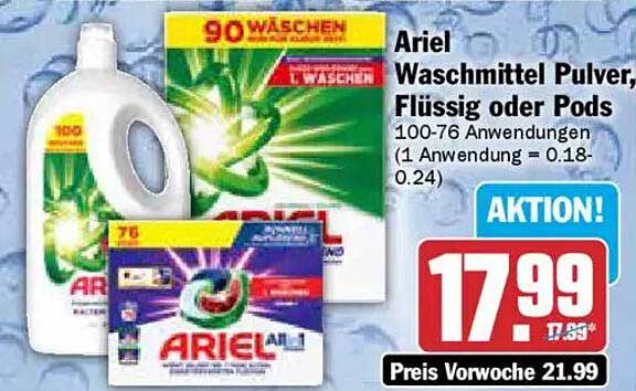Ariel Waschmittel Pulver, Flüssig oder Pods