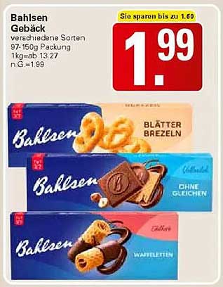 Bahlsen Gebäck verschiedene Sorten 97-150g Packung