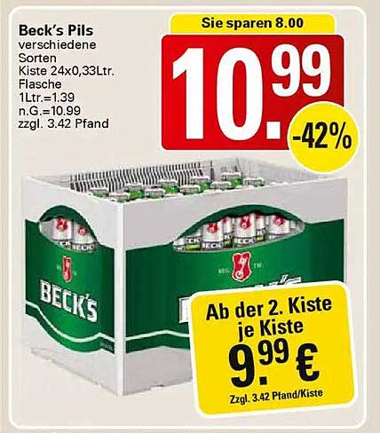 Beck’s Pils - 24x0,33 Liter Kiste
