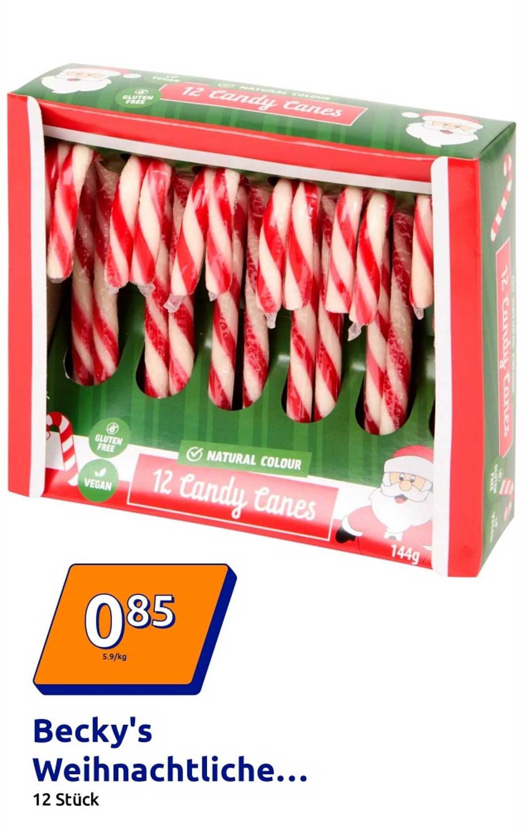 Becky's Weihnachtsliche Zuckerstangen - 12 Stück