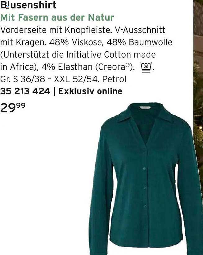 Blusenshirt mit Fasern aus der Natur
