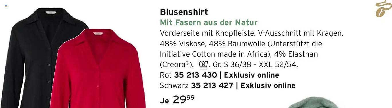 Blusenshirt Mit Fasern aus der Natur