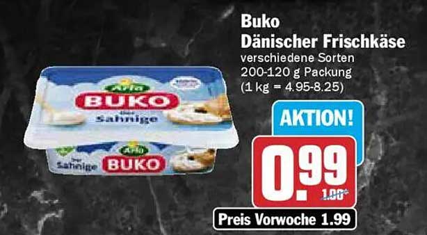 BUKO Dänischer Frischkäse verschiedene Sorten 200-120 g Packung