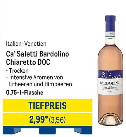 Ca' Saletti Bardolino Chiaretto DOC 0,75 l-Flasche