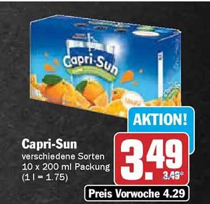 Capri-Sun – verschiedene Sorten, 10 x 200 ml Packung