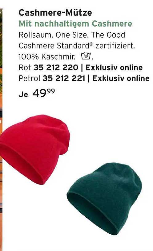 Cashmere-Mütze mit nachhaltigem Cashmere