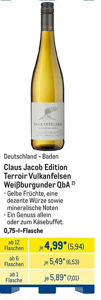Claus Jacob Edition Terroir Vulkantefelsen Weißburgunder QbA