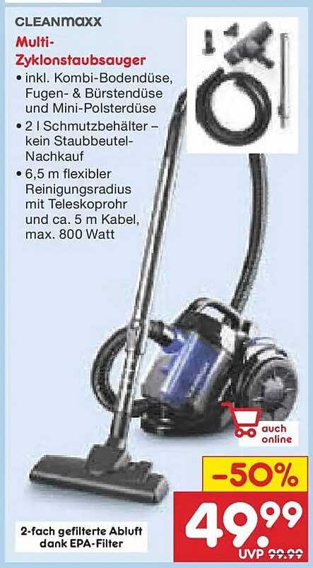 CLEANmaxx Multi-Zyklonstaubsauger